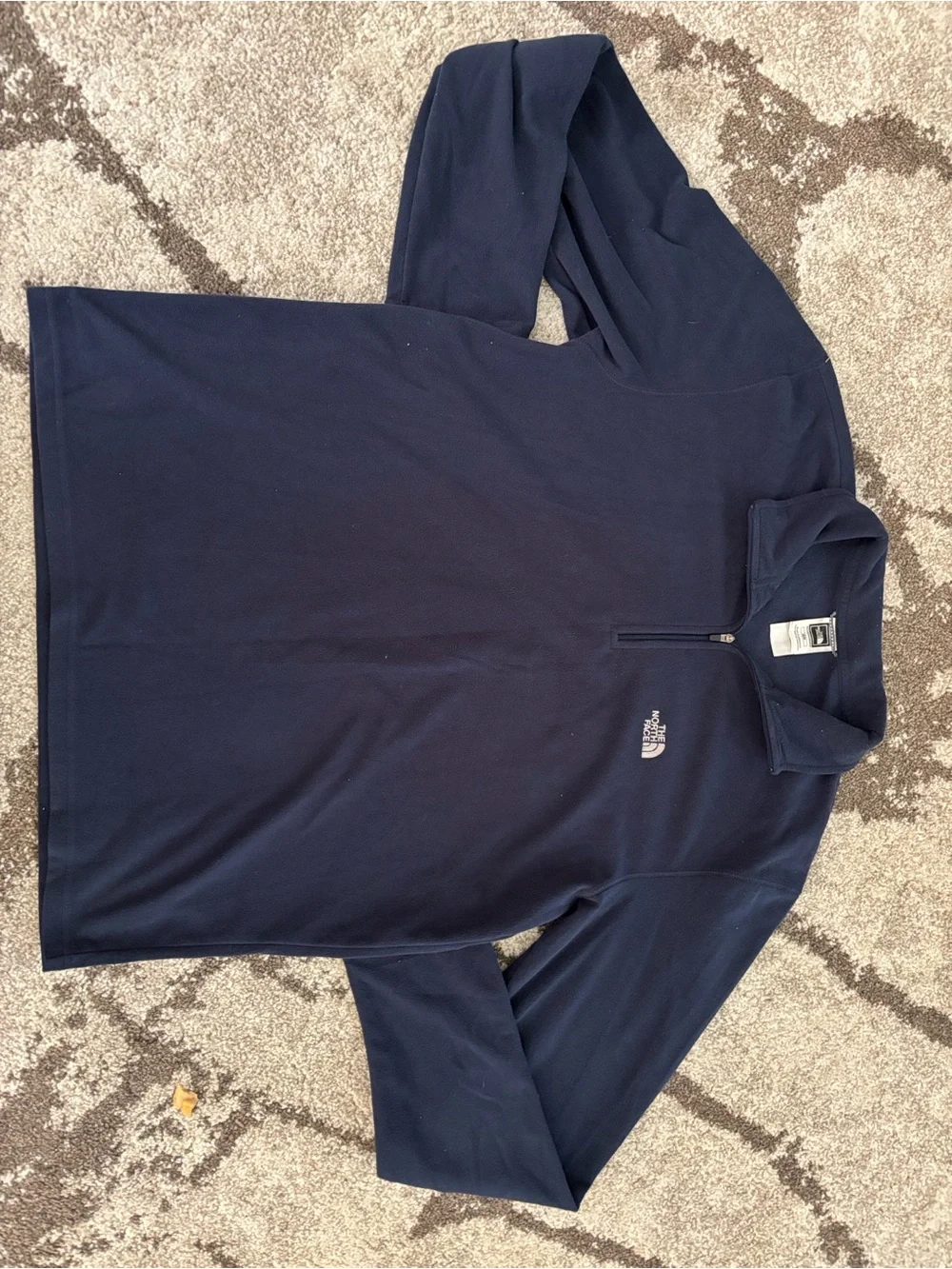 The North Face Men's Navy 1/4-Zip Fleece Pullover TKA- 100